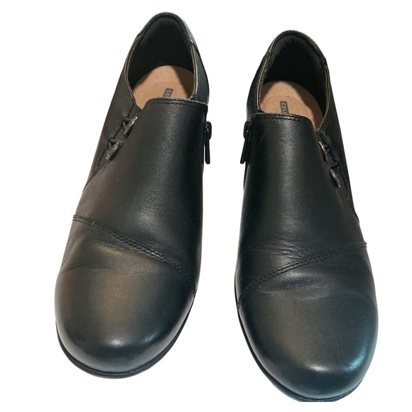 Clarks Shoes - Clarks Collection Adriel Viola Black Leather Ankle Bootie Shoe Women's 10 M